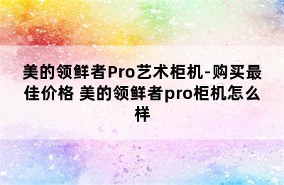 美的领鲜者Pro艺术柜机-购买最佳价格 美的领鲜者pro柜机怎么样